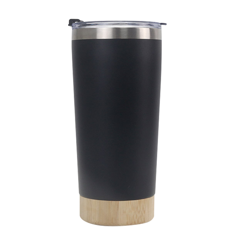 Vaso de coche de gran capacidad con parte inferior de bambú de 20 oz y 600 ml