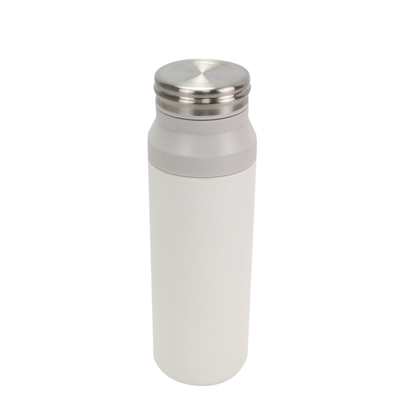 Taza termo de vacío blanca de acero inoxidable de apariencia blanca simple de 350 ml