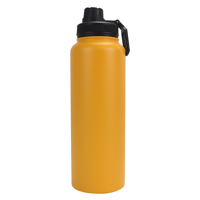 Termo espacial con tapa de paja en espiral con anillo de transporte naranja de 1800ml/1200ml/900ml/700ml/500ml/350ml