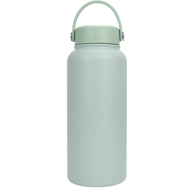 Botella deportiva esmerilada para consumición directa con anillo de transporte de material EVA de 12oz/32oz