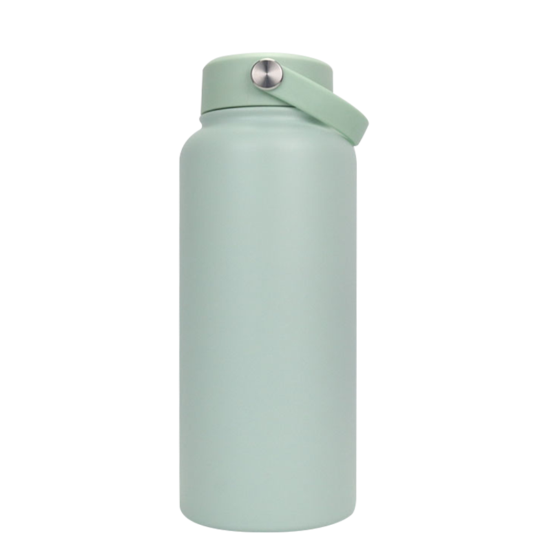 Botella deportiva esmerilada para consumición directa con anillo de transporte de material EVA de 12oz/32oz