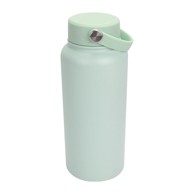 Botella deportiva esmerilada para consumición directa con anillo de transporte de material EVA de 12oz/32oz