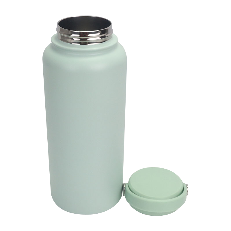 Botella deportiva esmerilada para consumición directa con anillo de transporte de material EVA de 12oz/32oz