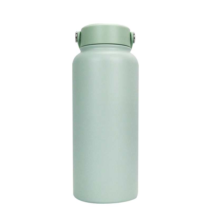 Botella deportiva esmerilada para consumición directa con anillo de transporte de material EVA de 12oz/32oz