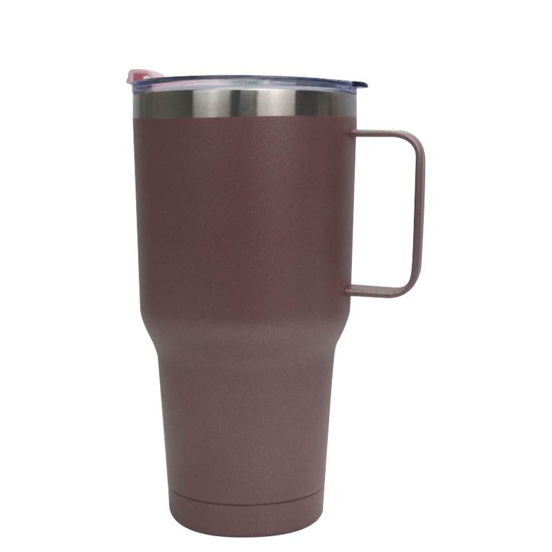 Vaso portátil para coche con vacío de doble capa de gran capacidad de 30oz con asa