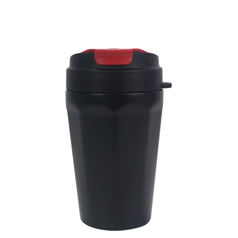 420 ml Flip-top cóncavo cuerpo a prueba de fuga de transporte mango de tazón de café de cuerda