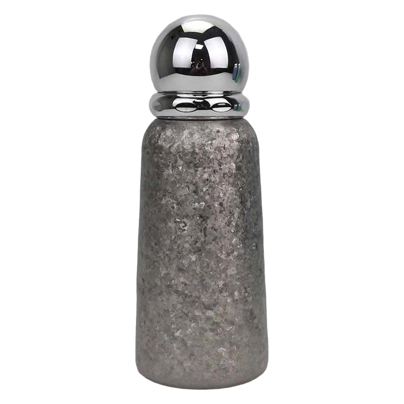 Taza de titanio con mango trenzado de 360 ​​ml y tapa de espejo esférico