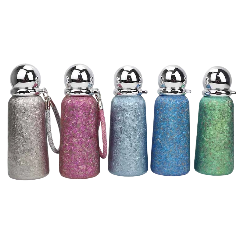 Taza de titanio con mango trenzado de 360 ​​ml y tapa de espejo esférico