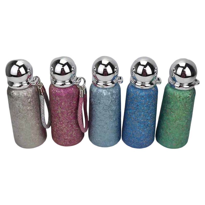 Taza de titanio con mango trenzado de 360 ​​ml y tapa de espejo esférico