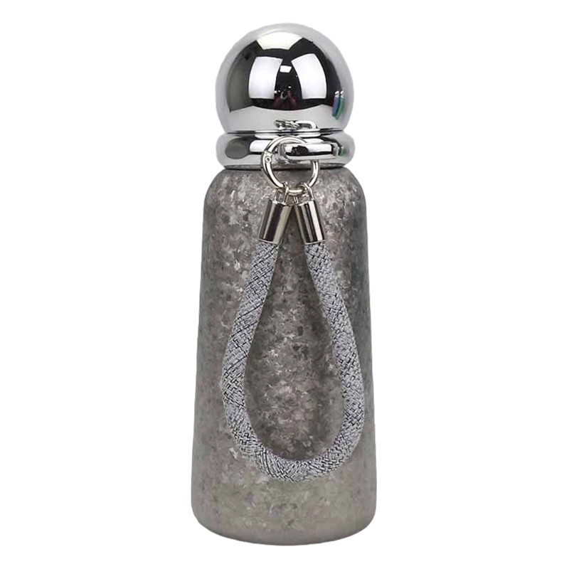 Taza de titanio con mango trenzado de 360 ​​ml y tapa de espejo esférico