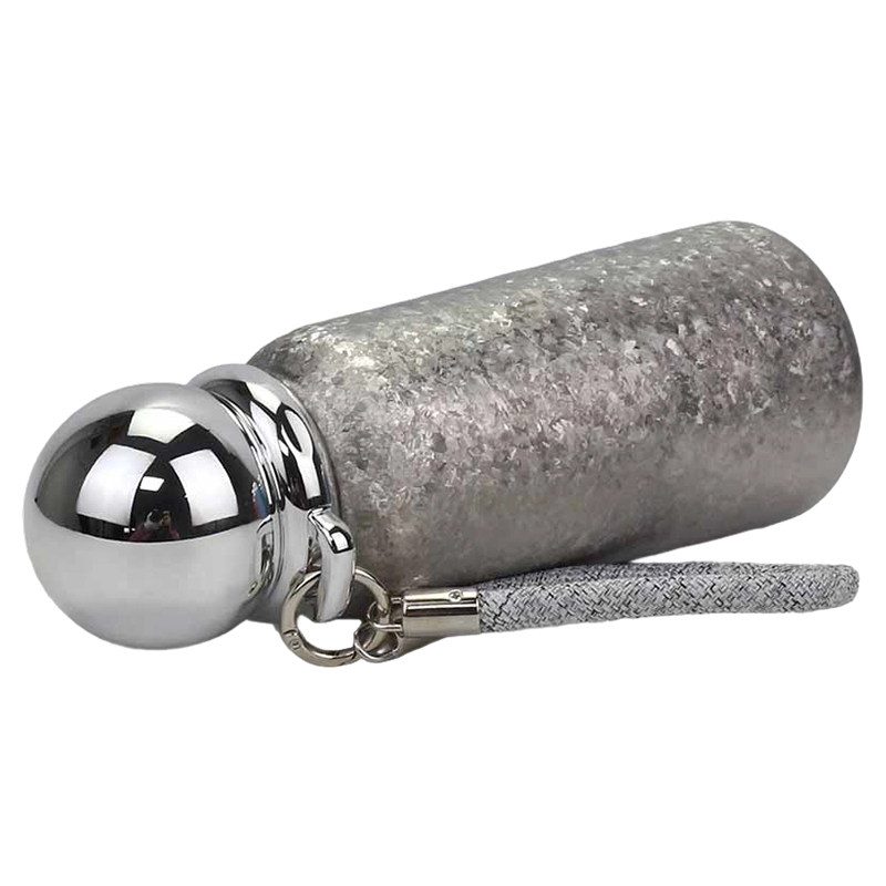 Taza de titanio con mango trenzado de 360 ​​ml y tapa de espejo esférico