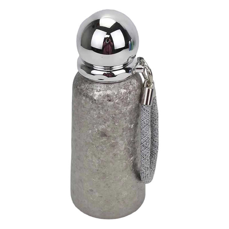 Taza de titanio con mango trenzado de 360 ​​ml y tapa de espejo esférico