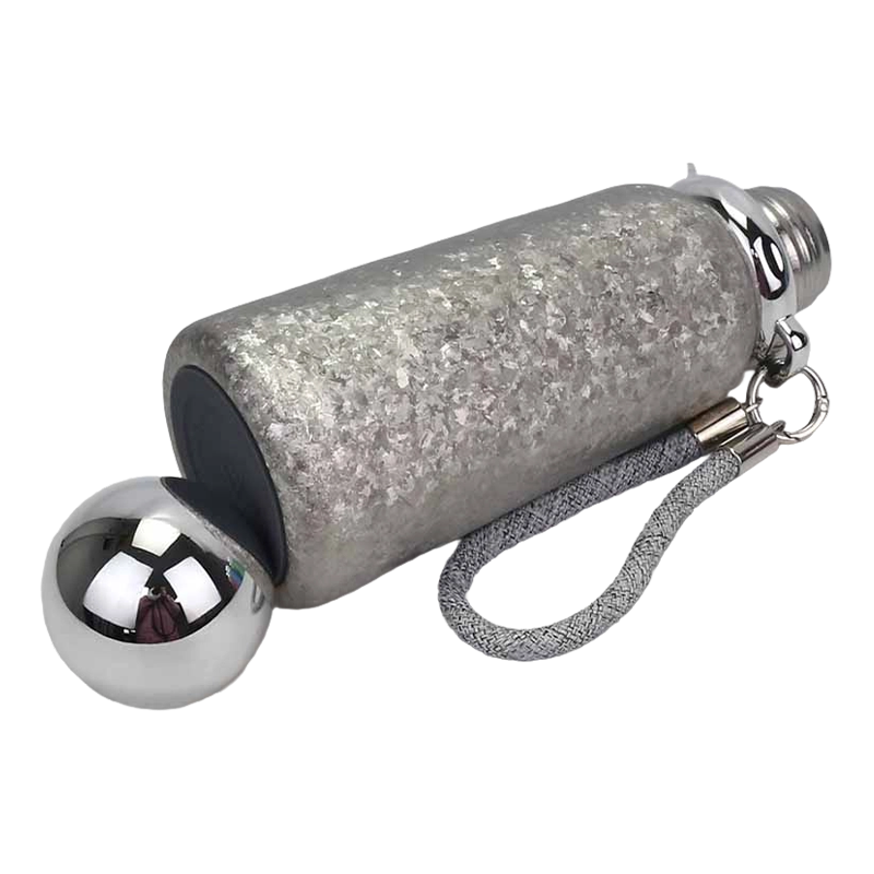 Taza de titanio con mango trenzado de 360 ​​ml y tapa de espejo esférico